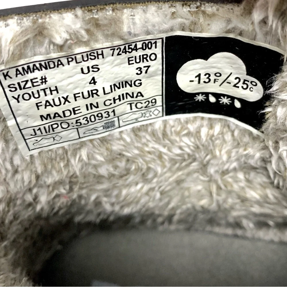 Bogs Amanda Plush Waterproof Lace Up Mid Winter Boots Youth 4/37 Warm Rain Snow - Picture 9 of 16